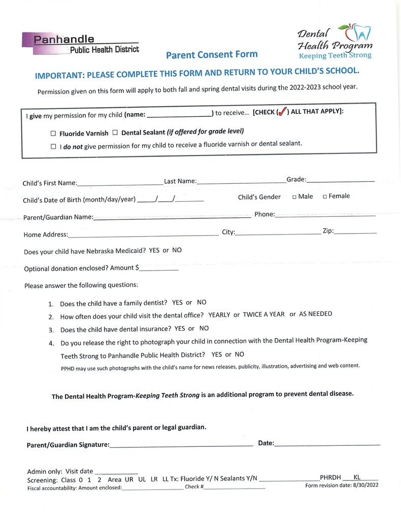 Form to be completed